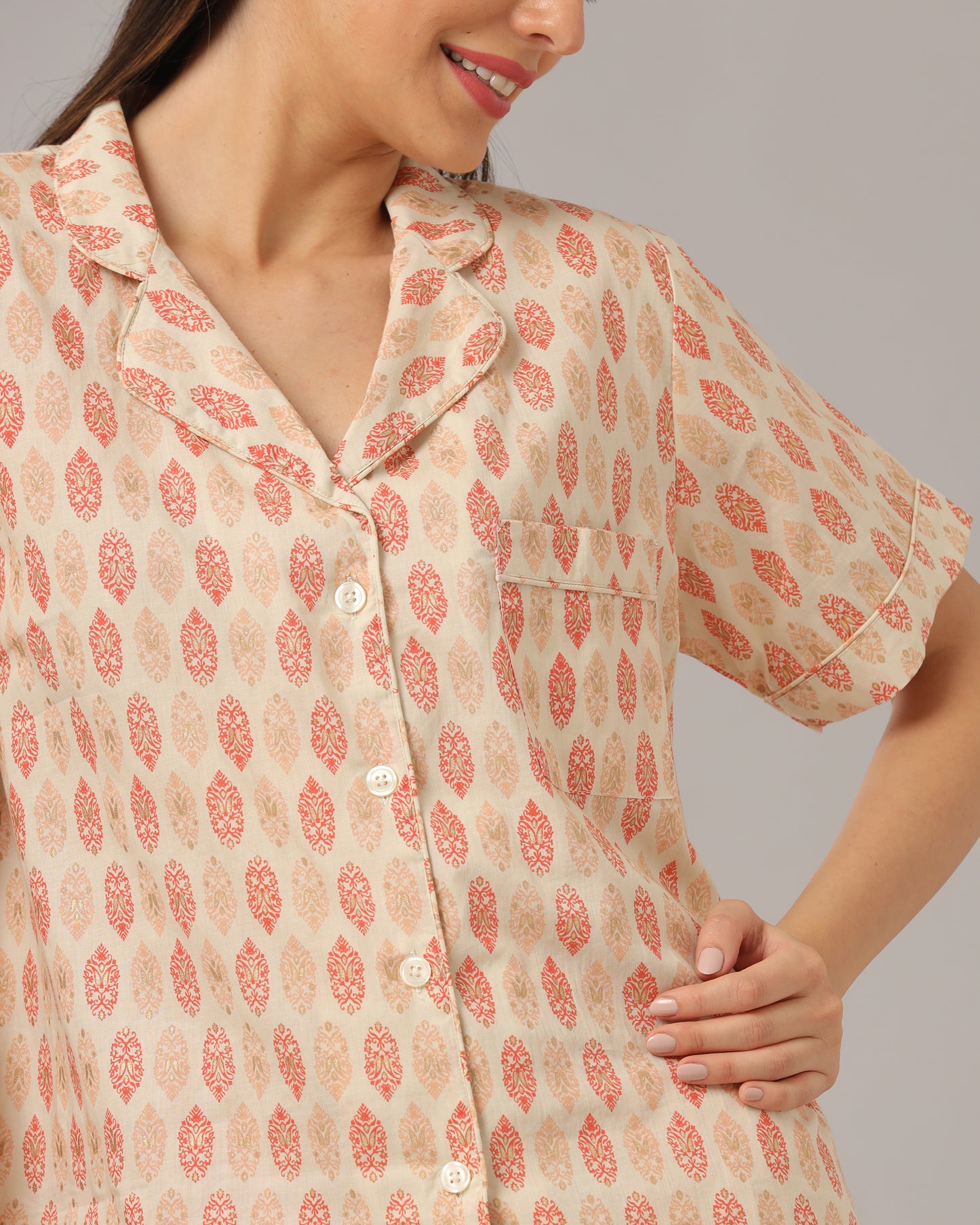 Peach Fuzz PJ Shorts Set